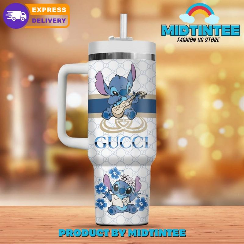 Stitch X Gucci Collab Floral Oz Stanley Tumbler Midtintee