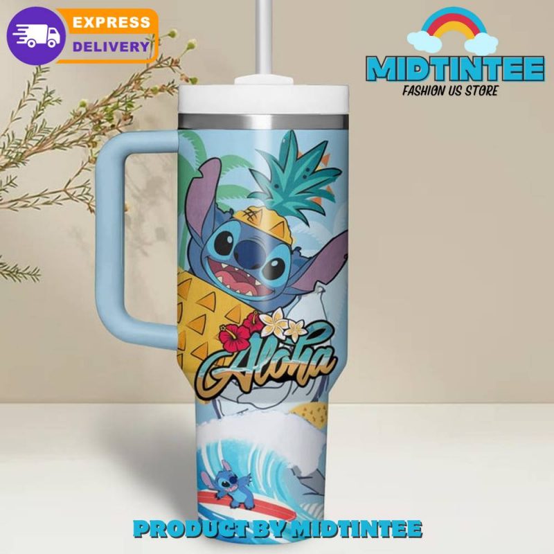 Stitch Summer Aloha Oz Stanley Tumbler Midtintee