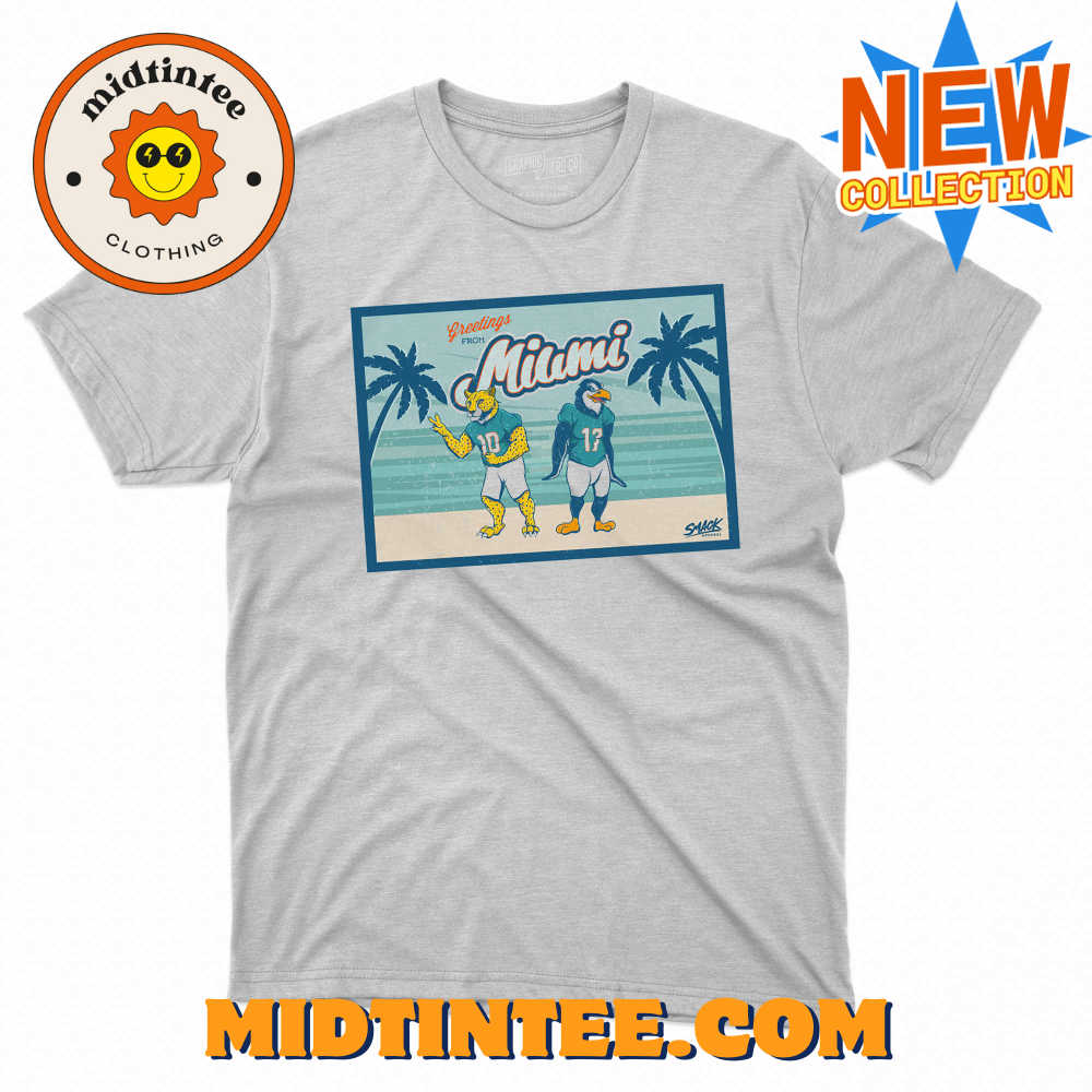 Greetings from Miami Cheetah Penguin Postcard T Shirt for Miami Football Fans