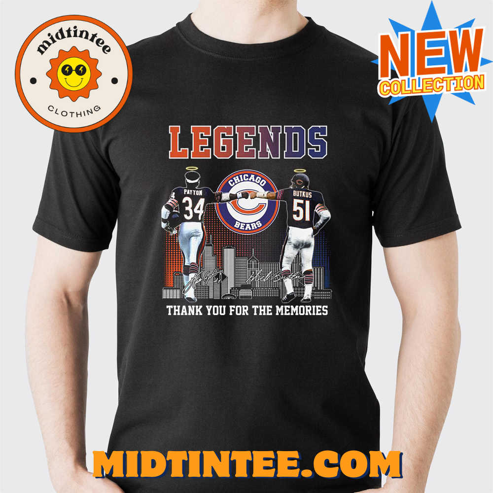 Chicago Bears Legends Payton And Butkus Memories T Shirt