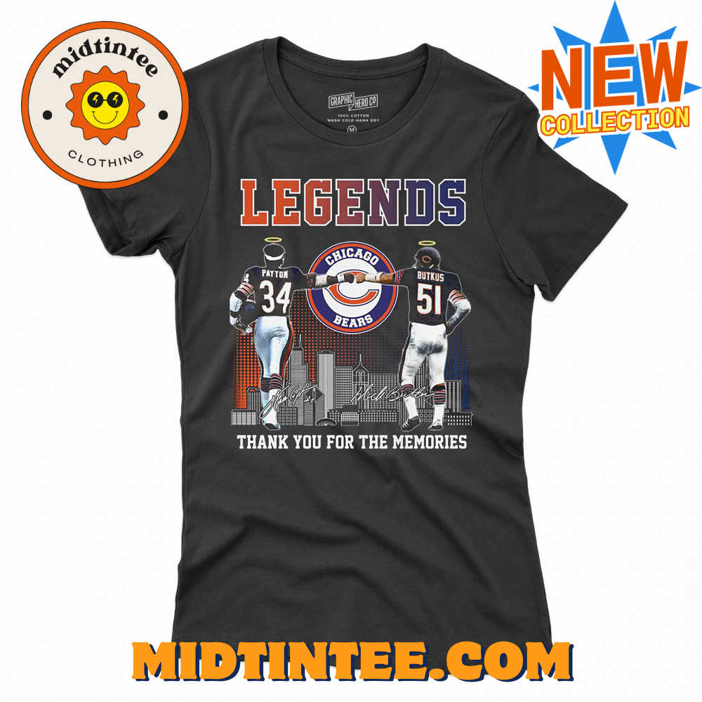 Chicago Bears Legends Payton And Butkus Memories T Shirt
