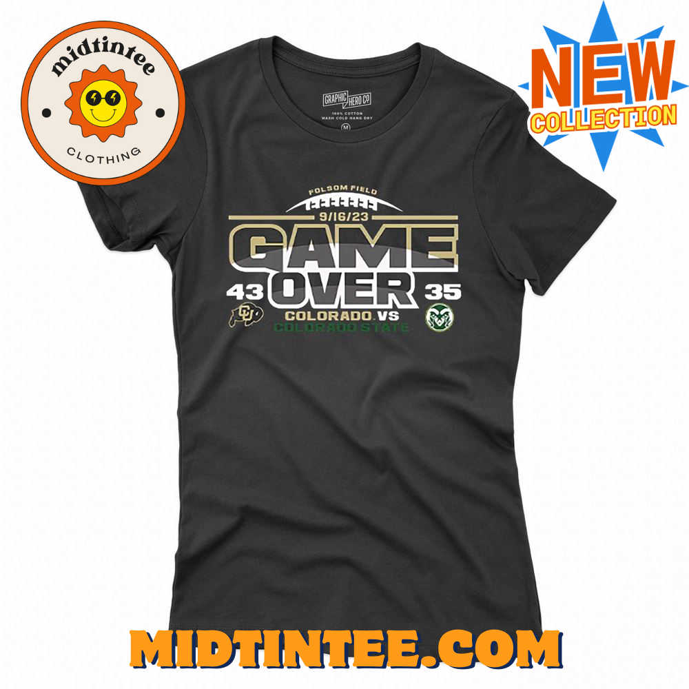 Colorado Buffaloes Vs Colorado State Rams 2023 Rocky Mountain Showdown Football Score T-shirt