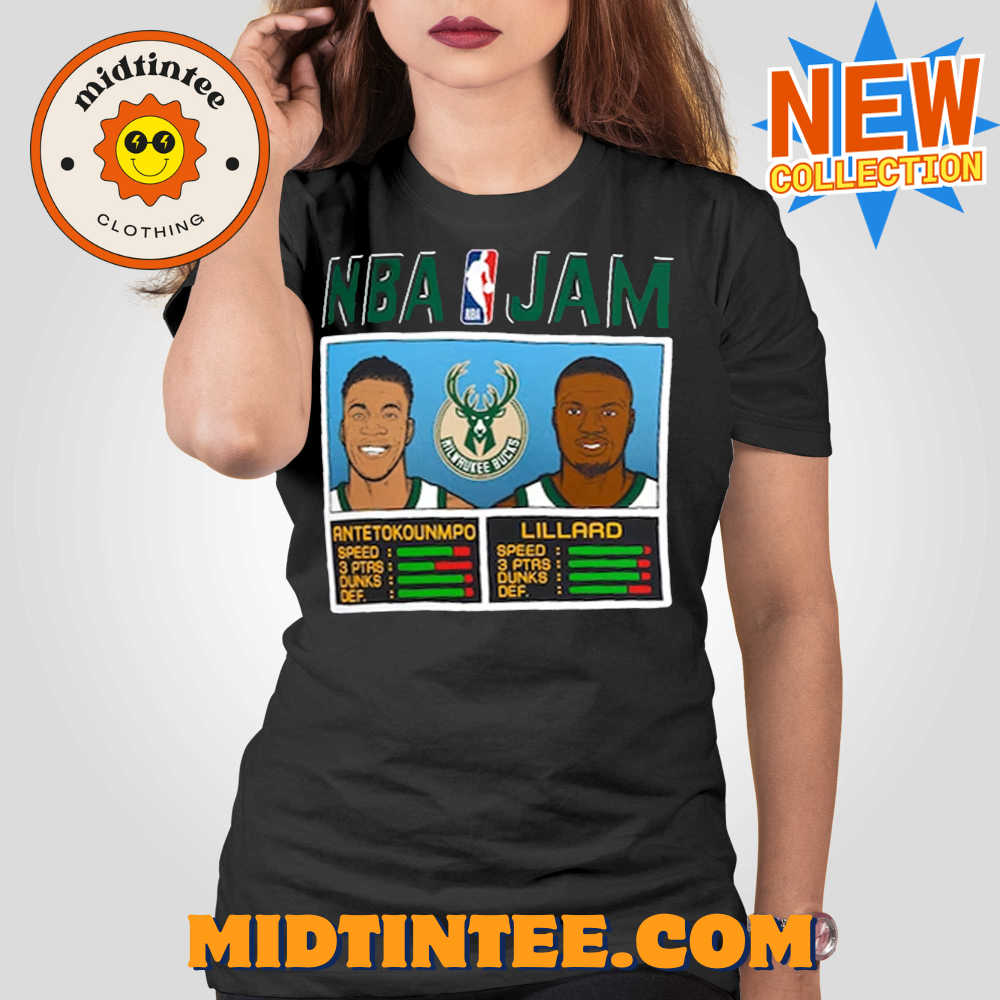 Damian Lillard Giannis Antetokounmpo Milwaukee Bucks Homage Nba Jam T-shirt