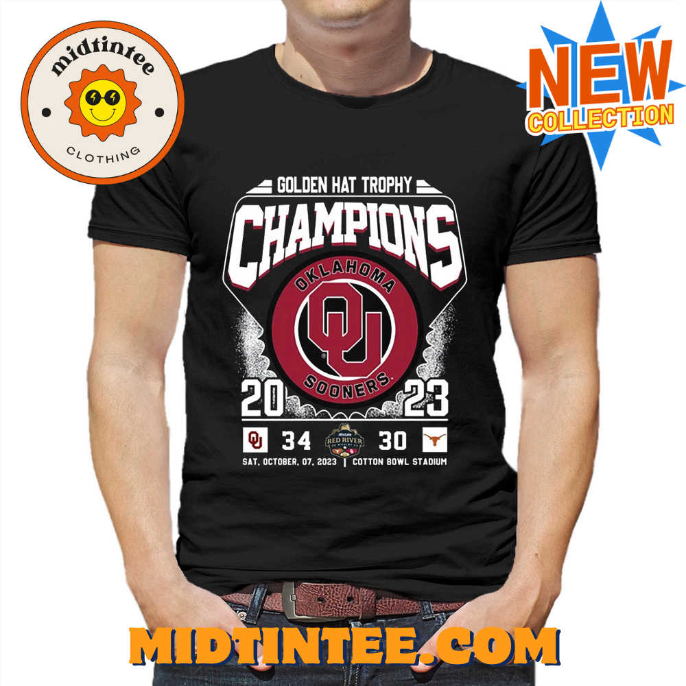 Golden Hat Trophy Champions 2023 Oklahoma Sooners 34-30 Texas Longhorns T-shirt
