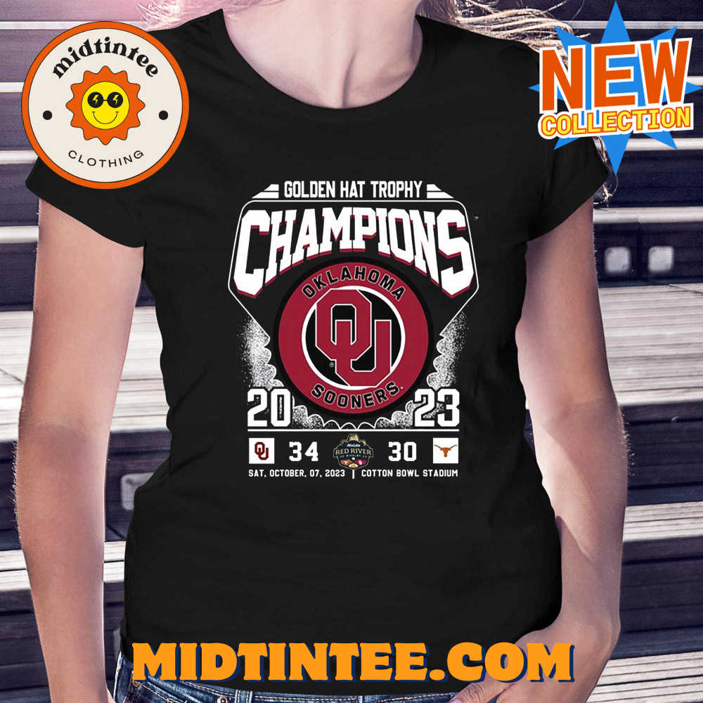 Golden Hat Trophy Champions 2023 Oklahoma Sooners 34-30 Texas Longhorns T-shirt