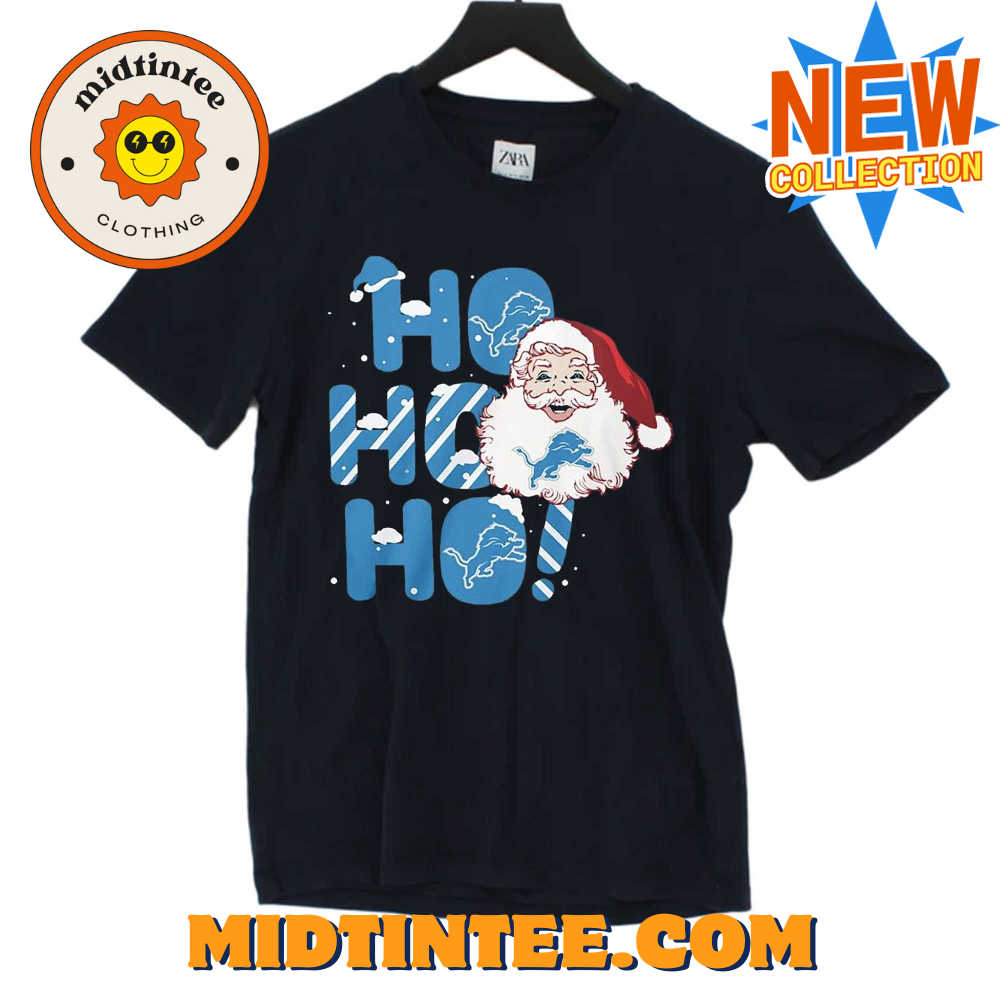 Hohoho Detroit Lions Christmas 2023 T-shirt