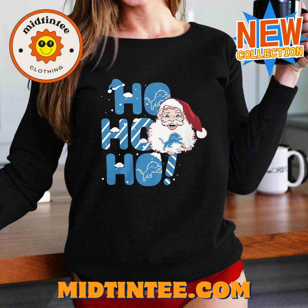 Hohoho Detroit Lions Christmas 2023 T-shirt