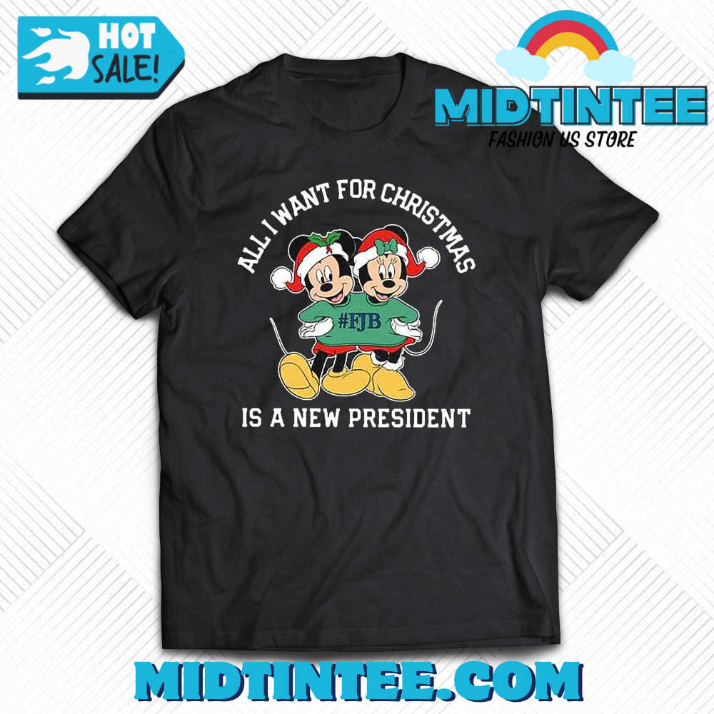 Mickey And Minnie Mouse All I Want For Christmas Is A New President Shirt