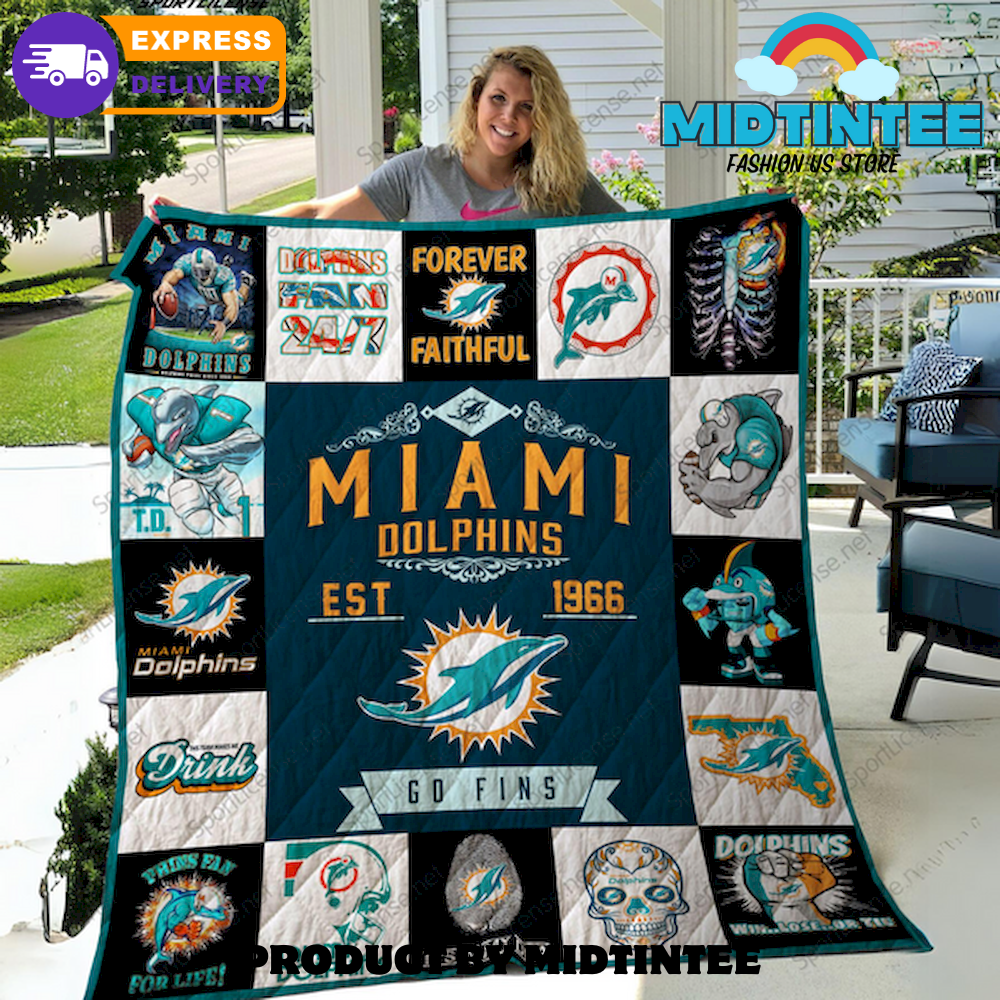 NFL Miami Dolphins Quilt Blanket