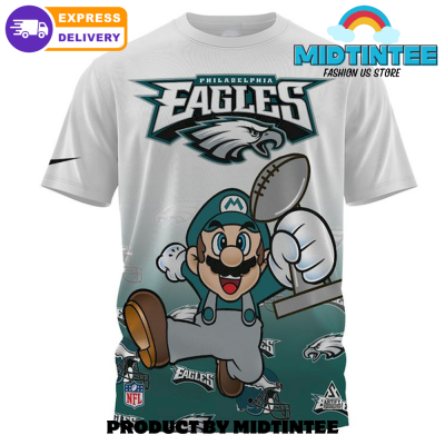 Philadelphia Eagles X Mario Fullprinted Tshirt1 Philadelphia Eagles X Mario Fullprinted Tshirt1