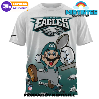 Philadelphia Eagles X Mario Fullprinted Tshirt1