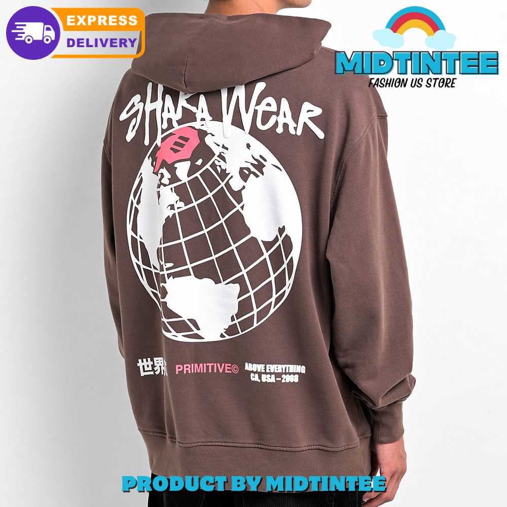 Primitive X Shaka Wear Takeover Brown Heavyweight Hoodie