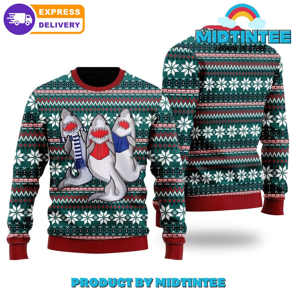 Shark clearance christmas sweater