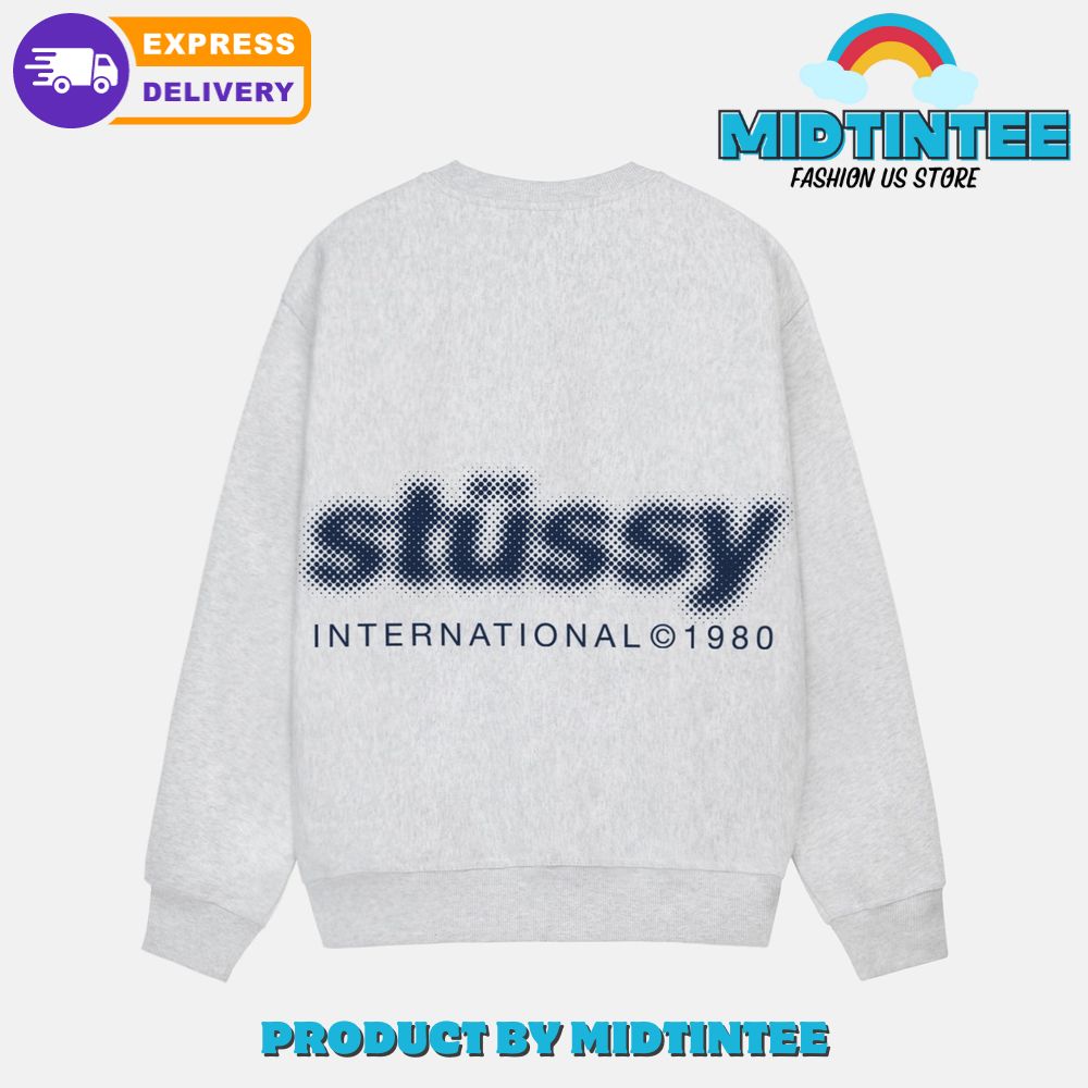 Stussy Blur Crew Sweatshirt Ash Heather - Midtintee