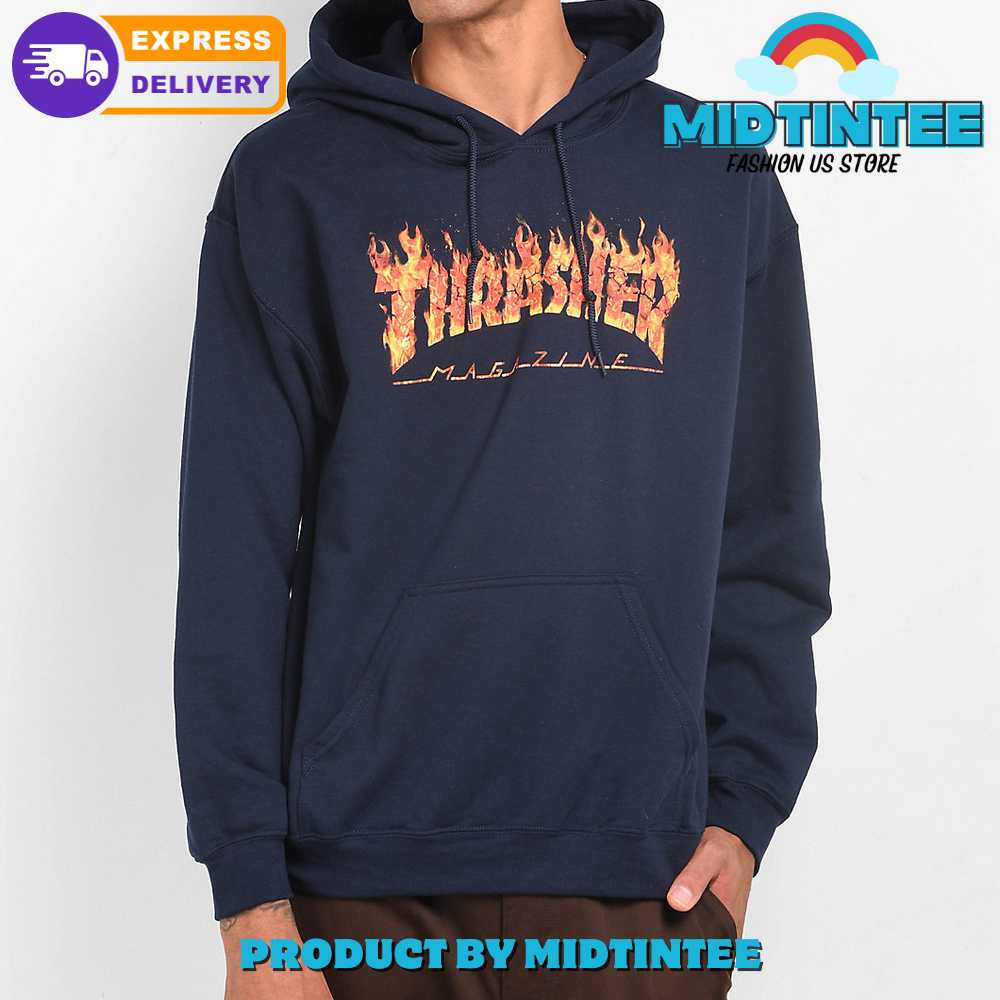 Thrasher Inferno Navy Hoodie Midtintee