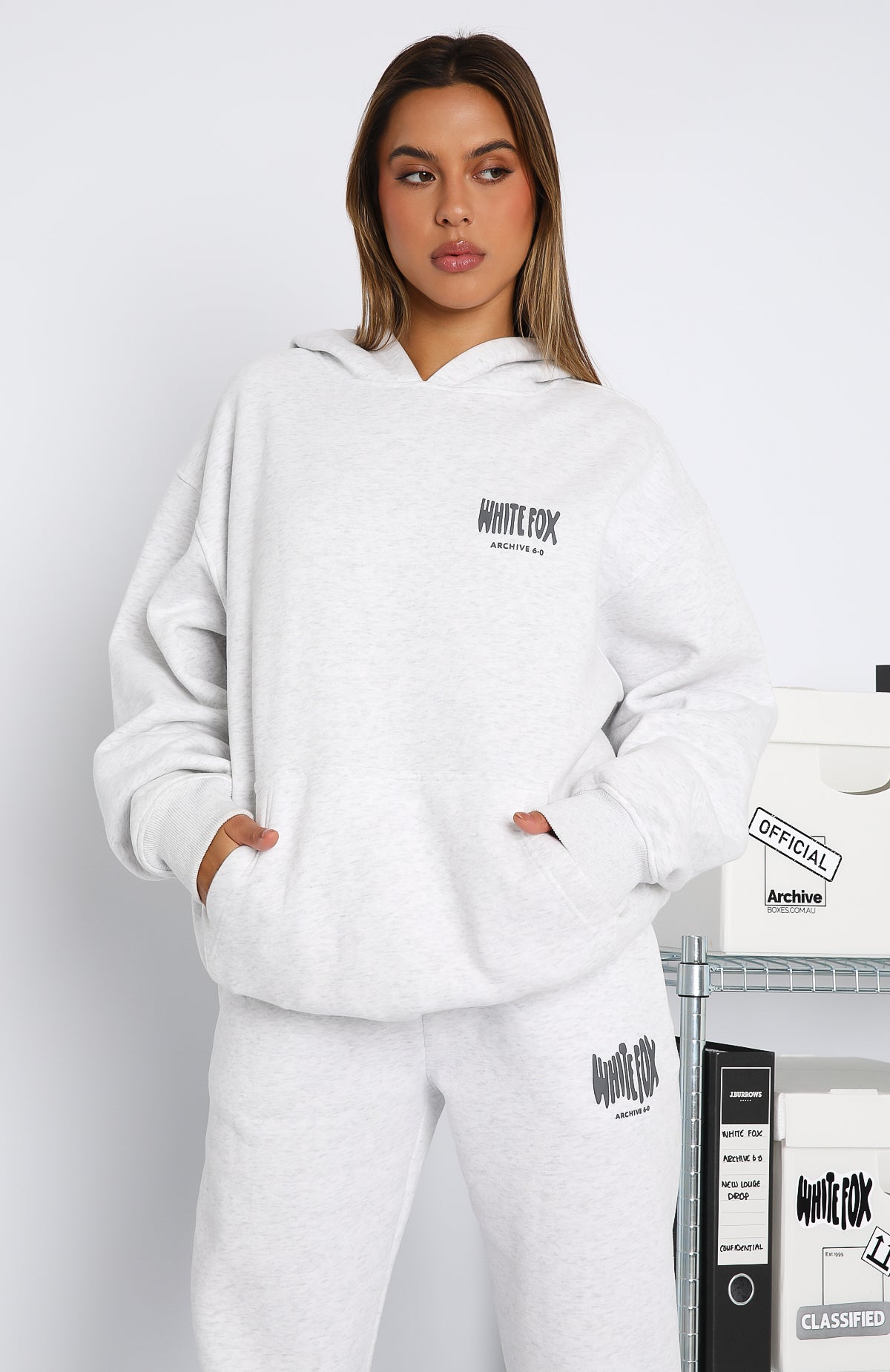 White Fox Archive 6.0 Oversized Hoodie Haze1