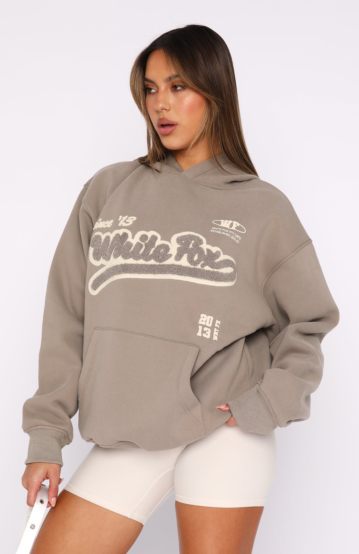 White Fox Bring You Around Oversized Hoodie Fawn1