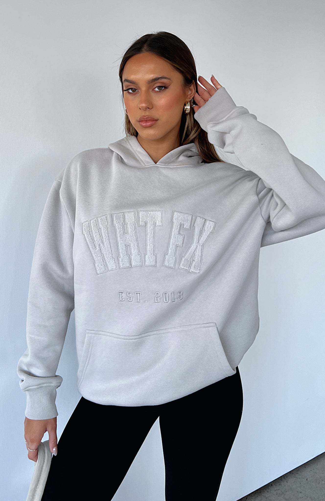 White Fox Give It Away Oversized Hoodie Moon1