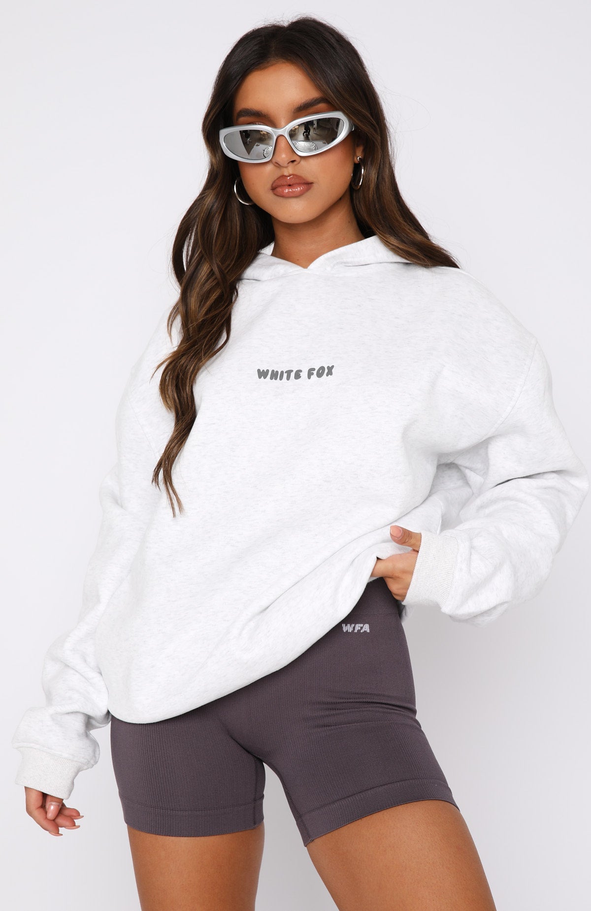 White Fox Leisure Series Oversized Hoodie Glacier Grey1