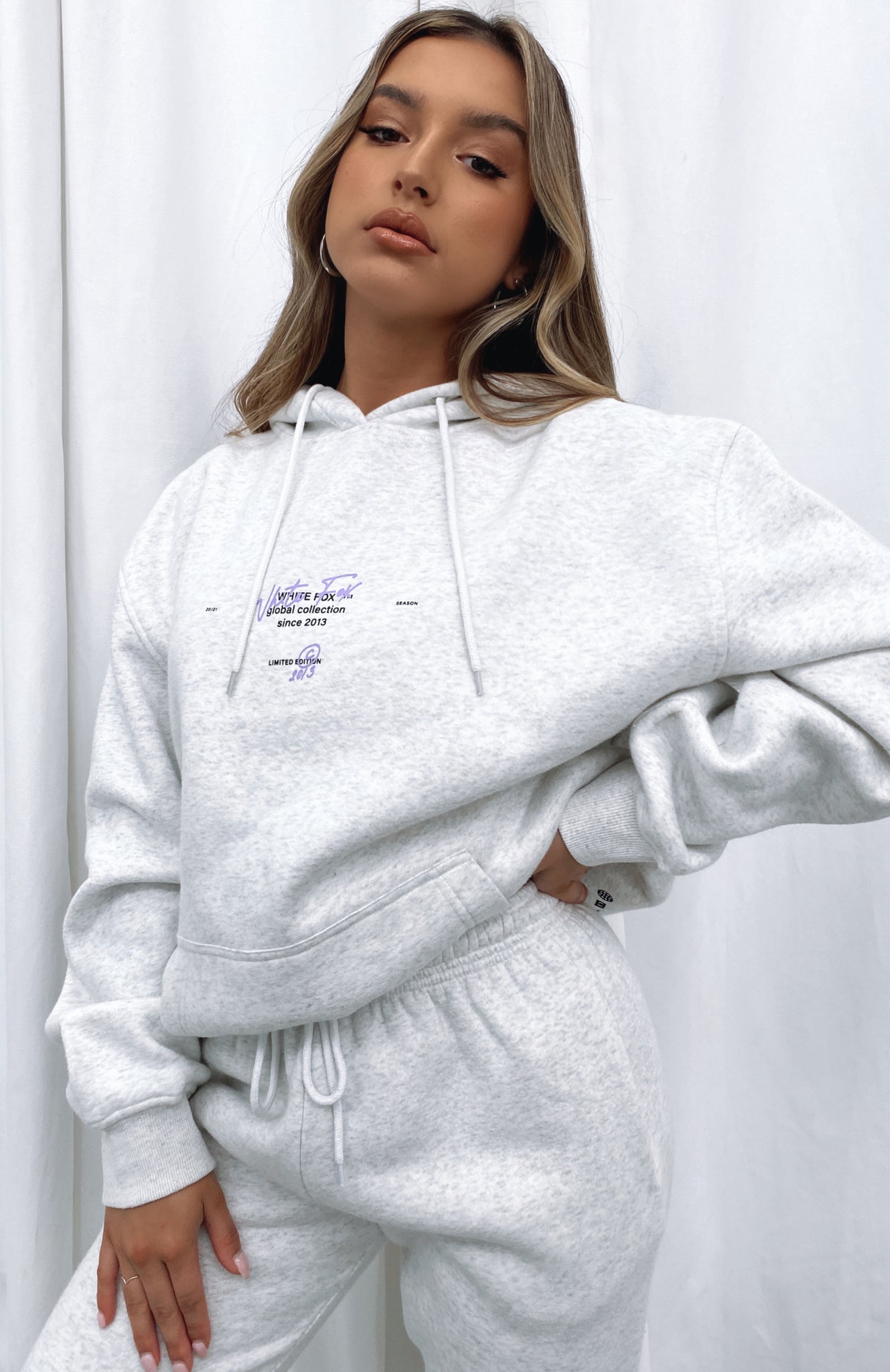 White Fox The New Way Hoodie Grey Marle1