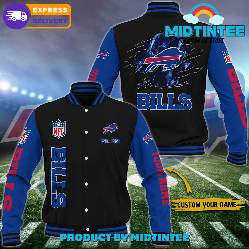 Buffalo Bills NFL Custom Name Baseball Jacket