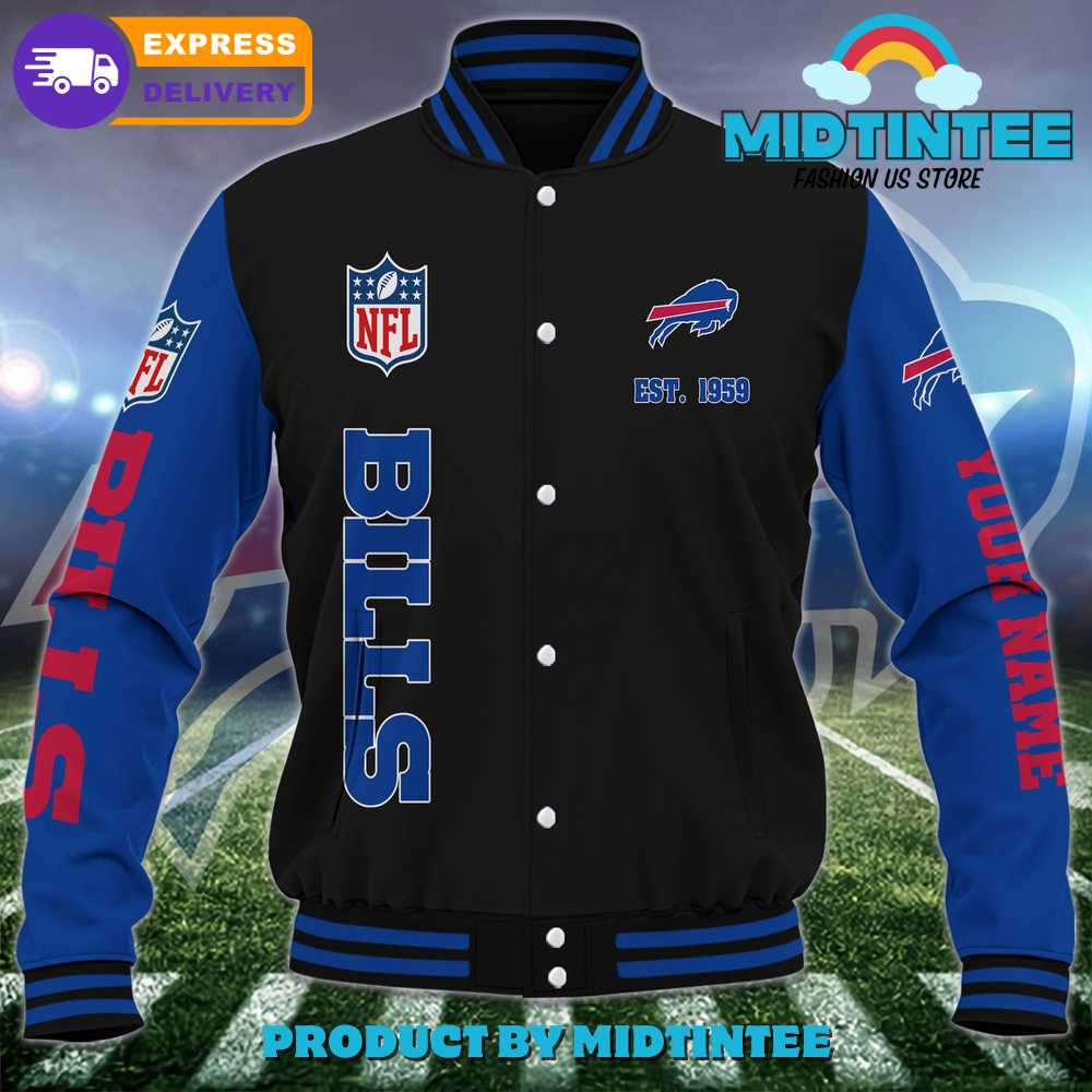 Buffalo Bills NFL Custom Name Baseball Jacket