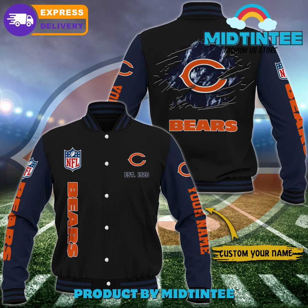 Chicago Bears NFL Custom Name Baseball Jacket