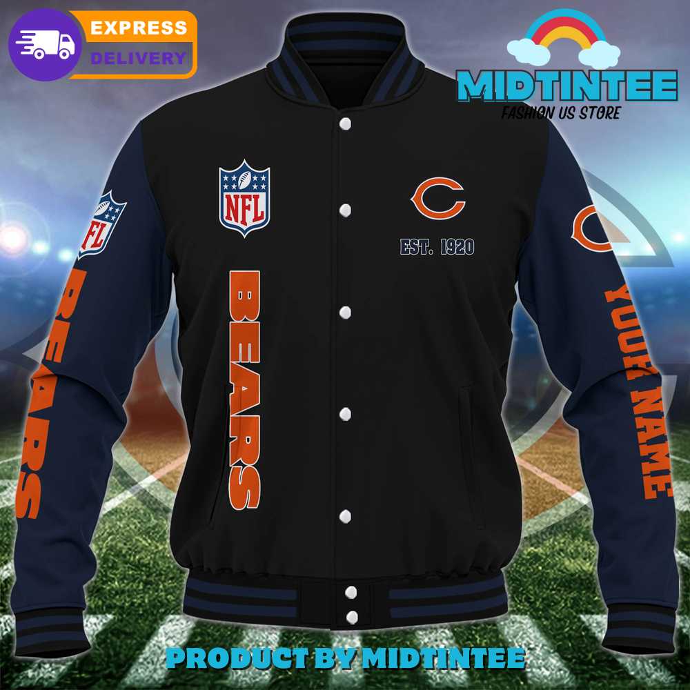 Chicago Bears NFL Custom Name Baseball Jacket