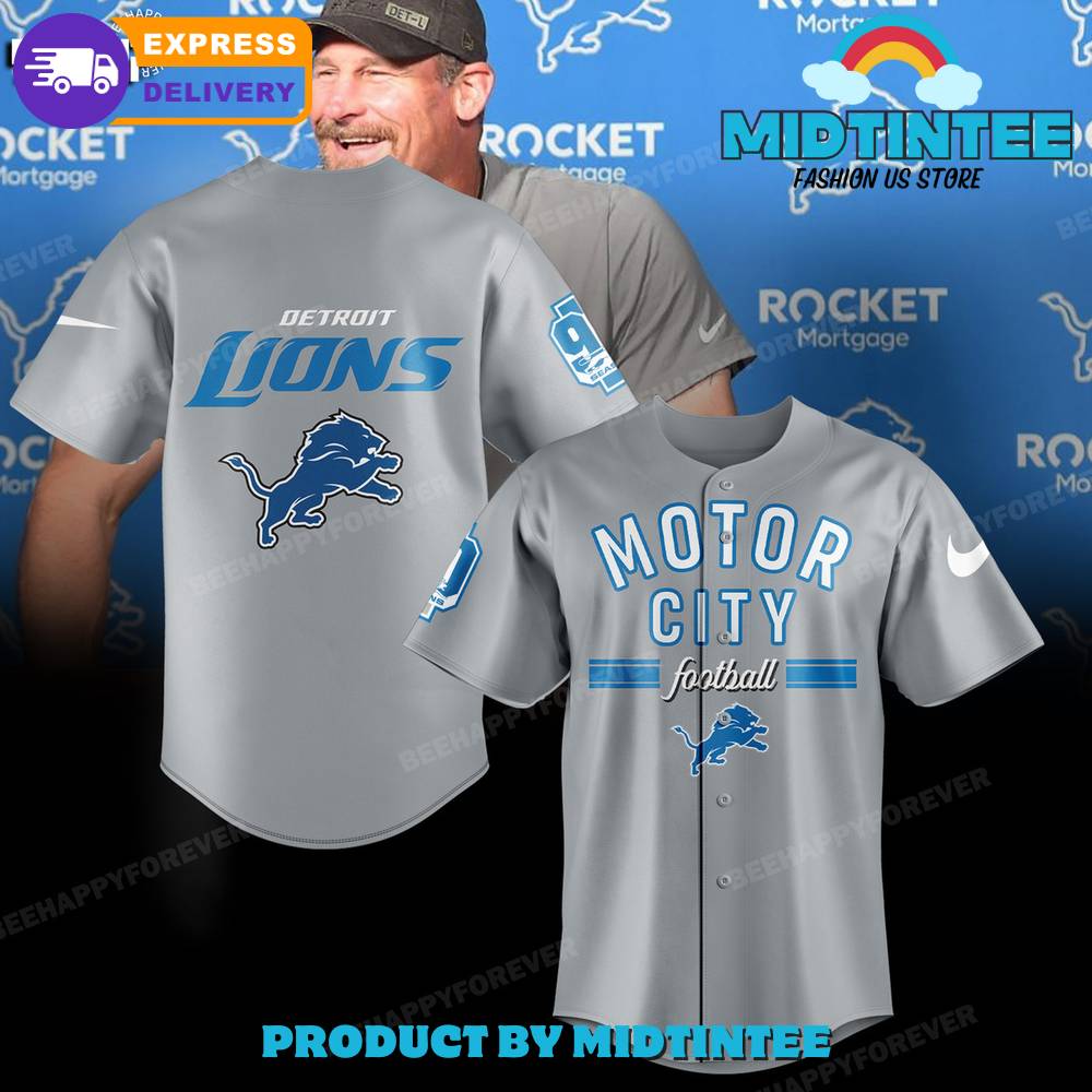 Detroit Lions Motor City Football Baseball Jersey