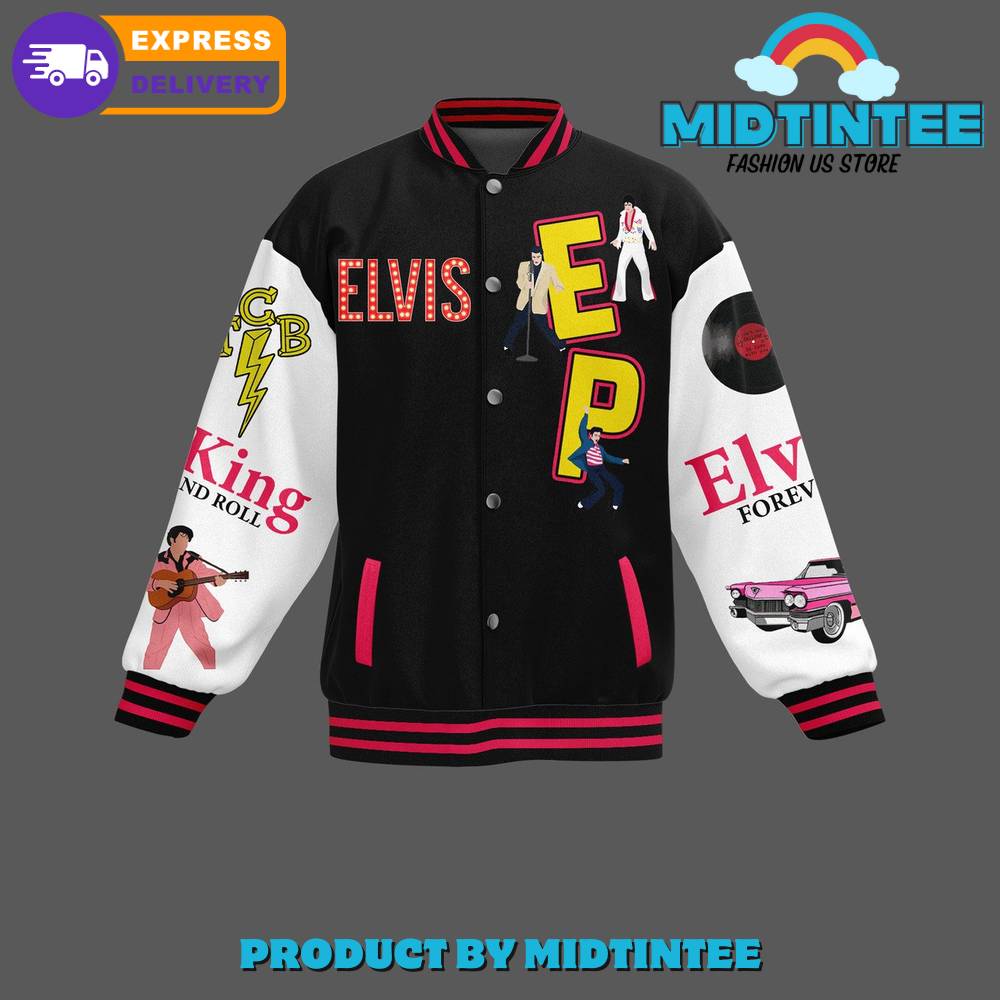 Elvis Presley The King Of Rock And Roll Baseball Jacket