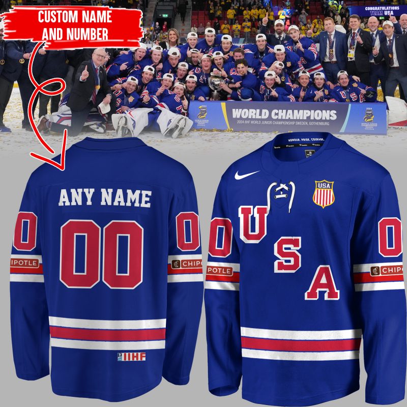 Hockey World Junior Ice Hockey Champions 2024 Hockey Jersey Midtintee