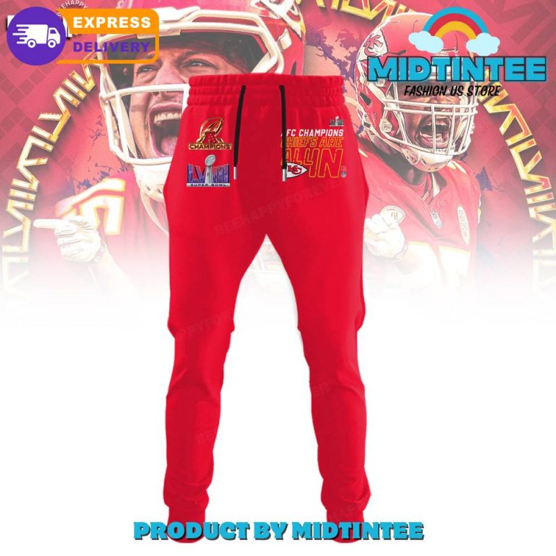 Kansas City Chiefs AFC Champs 2024 Red Hoodie, Pants Midtintee