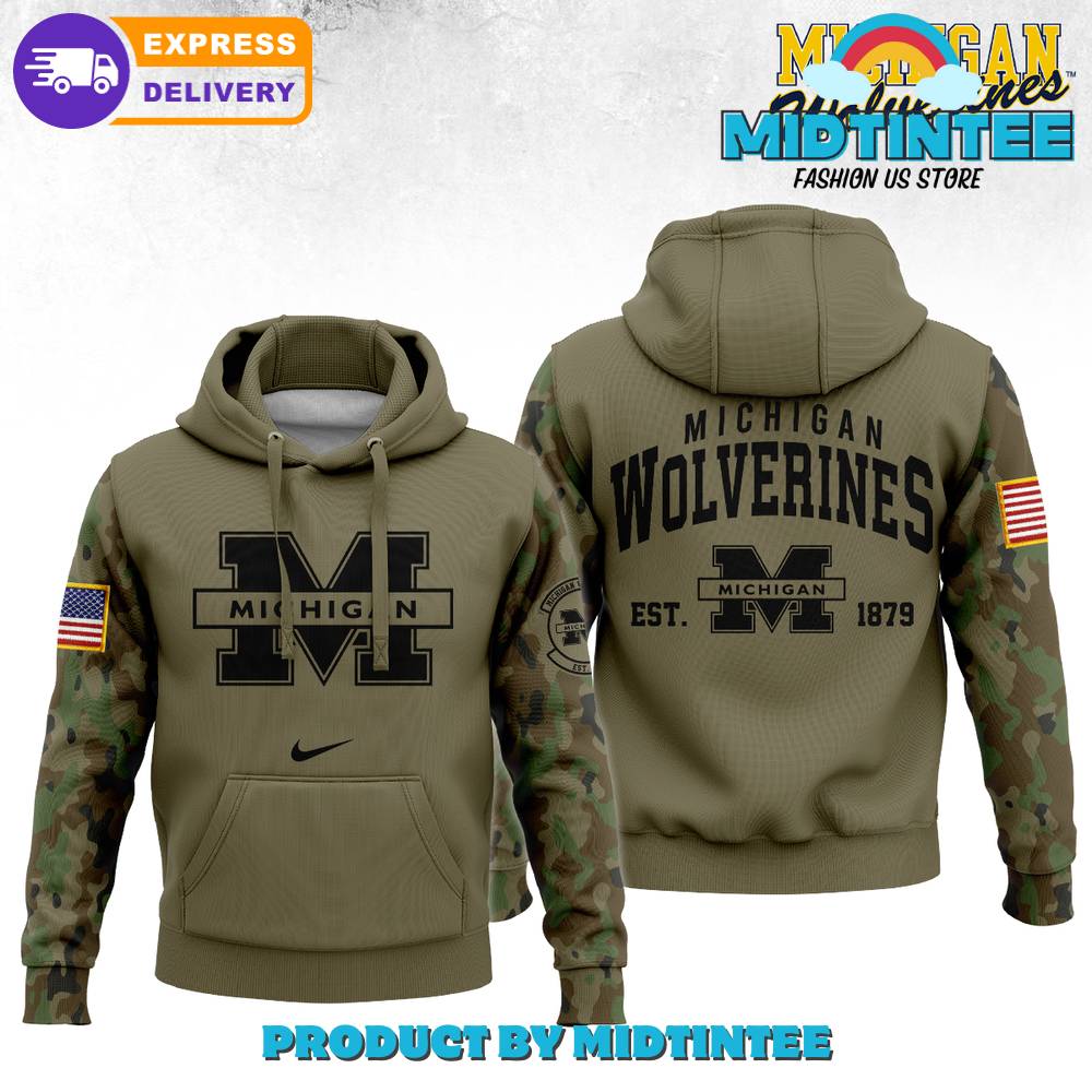 Michigan Wolverines NCAA Army Hoodie, Cap, Pants