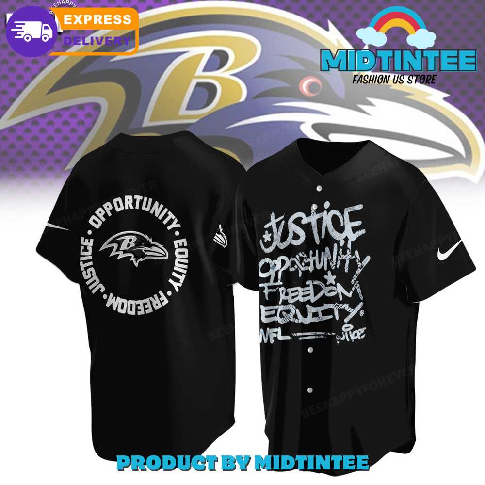 NFL Baltimore Ravens Justice Opportunity Equity Freedom Baseball Jersey