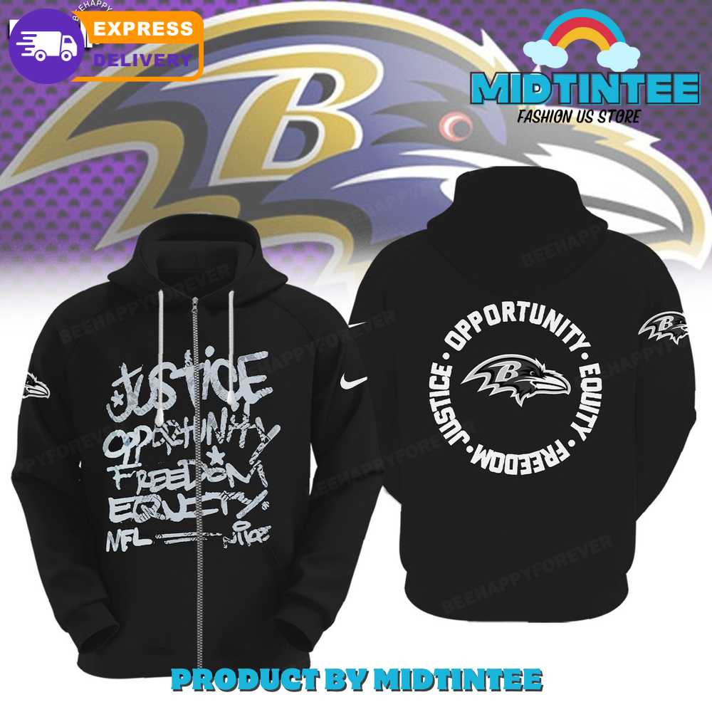 NFL Baltimore Ravens Justice Opportunity Equity Freedom Hoodie