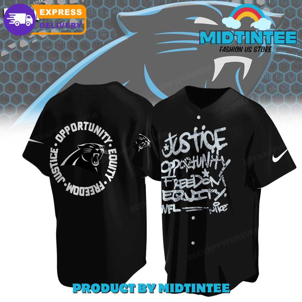 NFL Carolina Panthers Justice Opportunity Equity Freedom Baseball Jersey