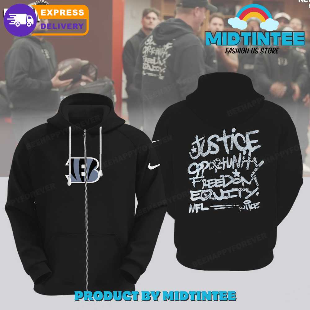 NFL Cincinnati Bengals Justice Opportunity Equity Freedom Hoodie