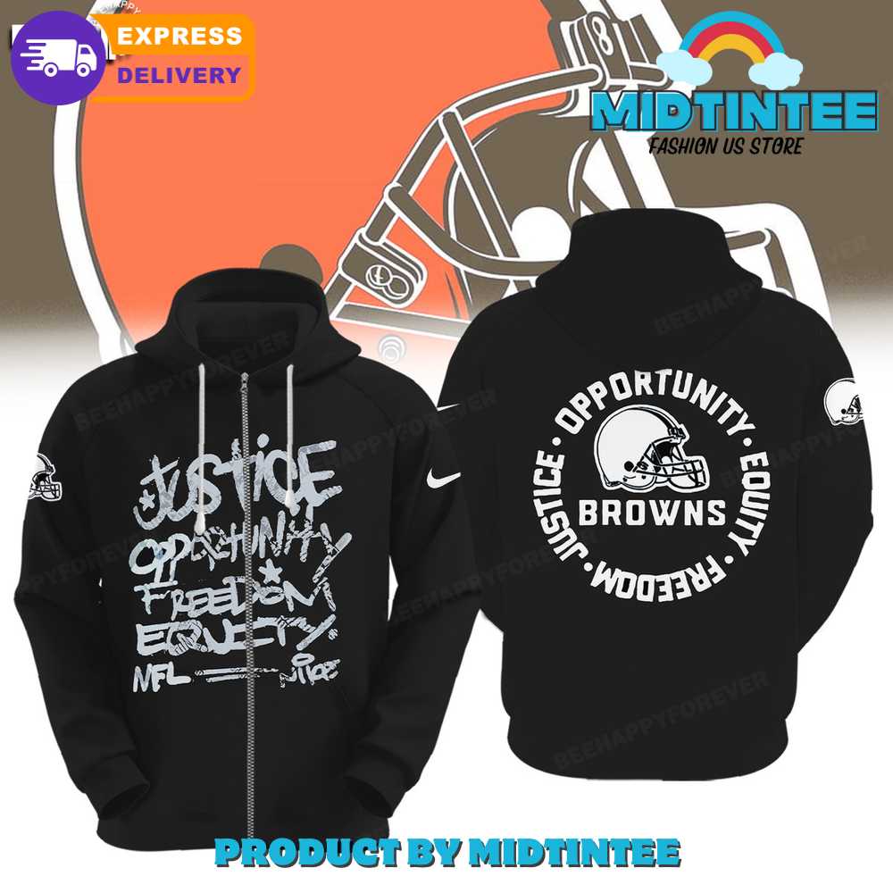 NFL Cleveland Browns Justice Opportunity Equity Freedom Hoodie