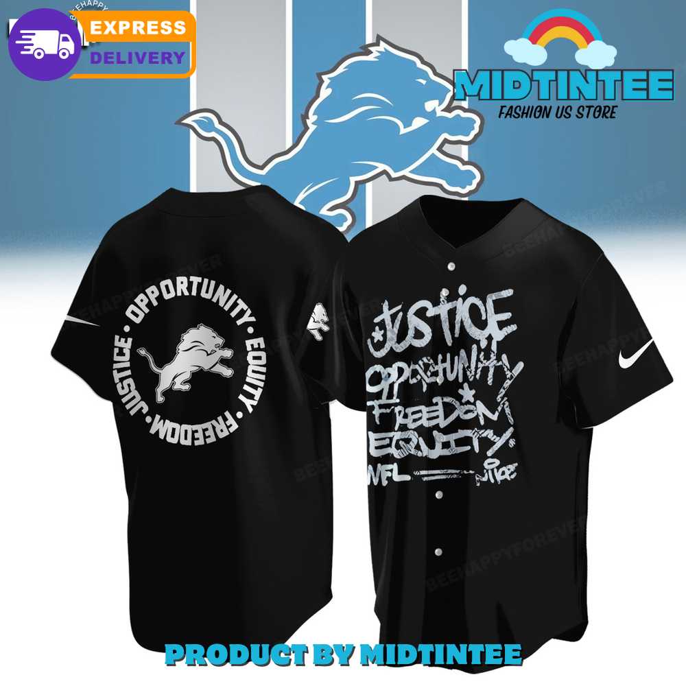 NFL Detroit Lions Justice Opportunity Equity Freedom Baseball Jersey