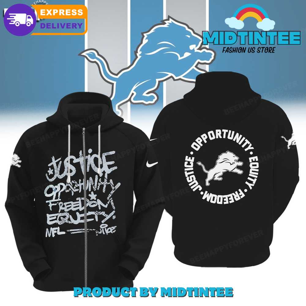 NFL Detroit Lions Justice Opportunity Equity Freedom Hoodie