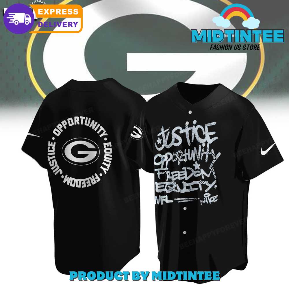 NFL Green Bay Packers Justice Opportunity Equity Freedom Baseball Jersey
