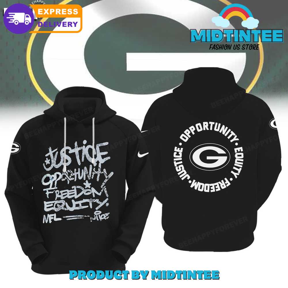 NFL Green Bay Packers Justice Opportunity Equity Freedom Hoodie