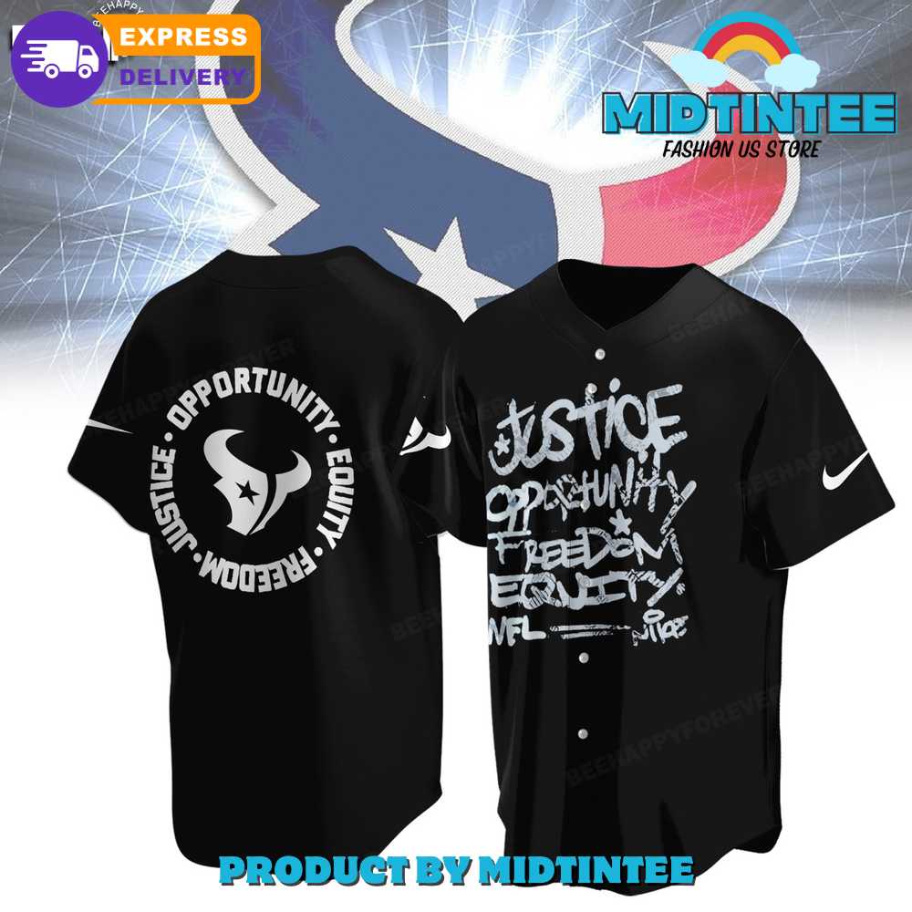 NFL Houston Texans Justice Opportunity Equity Freedom Baseball Jersey