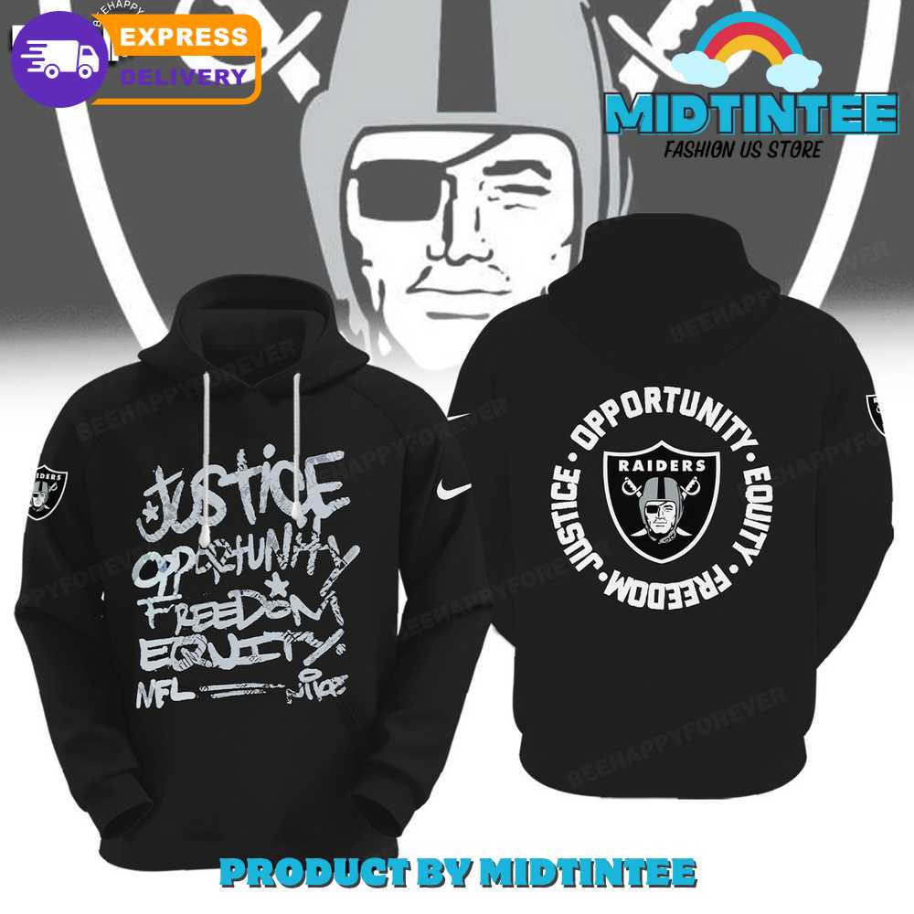 NFL Las Vegas Raiders Justice Opportunity Equity Freedom Hoodie