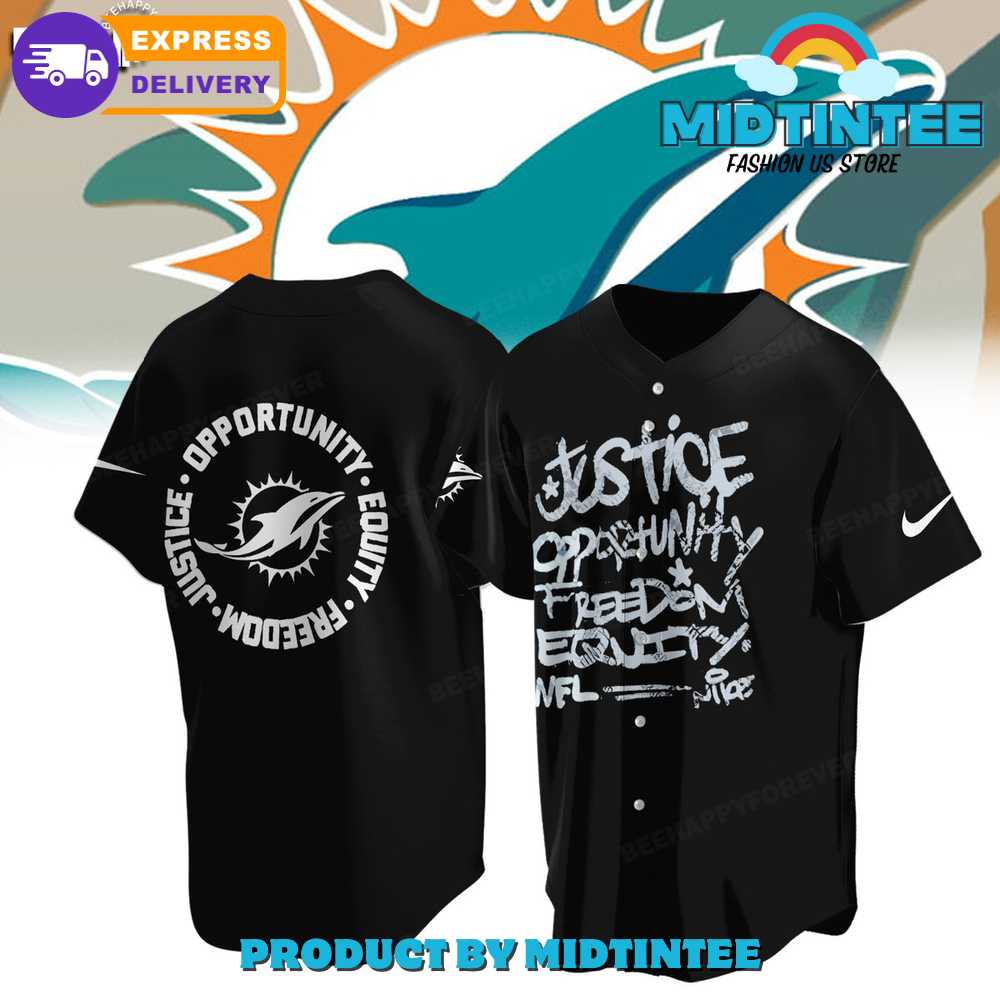 NFL Miami Dolphins Justice Opportunity Equity Freedom Baseball Jersey