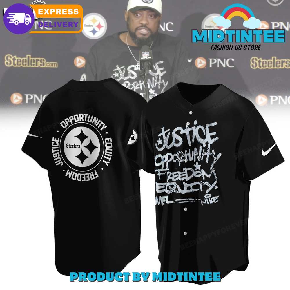 NFL Pittsburgh Steelers Justice Opportunity Equity Freedom Baseball Jersey