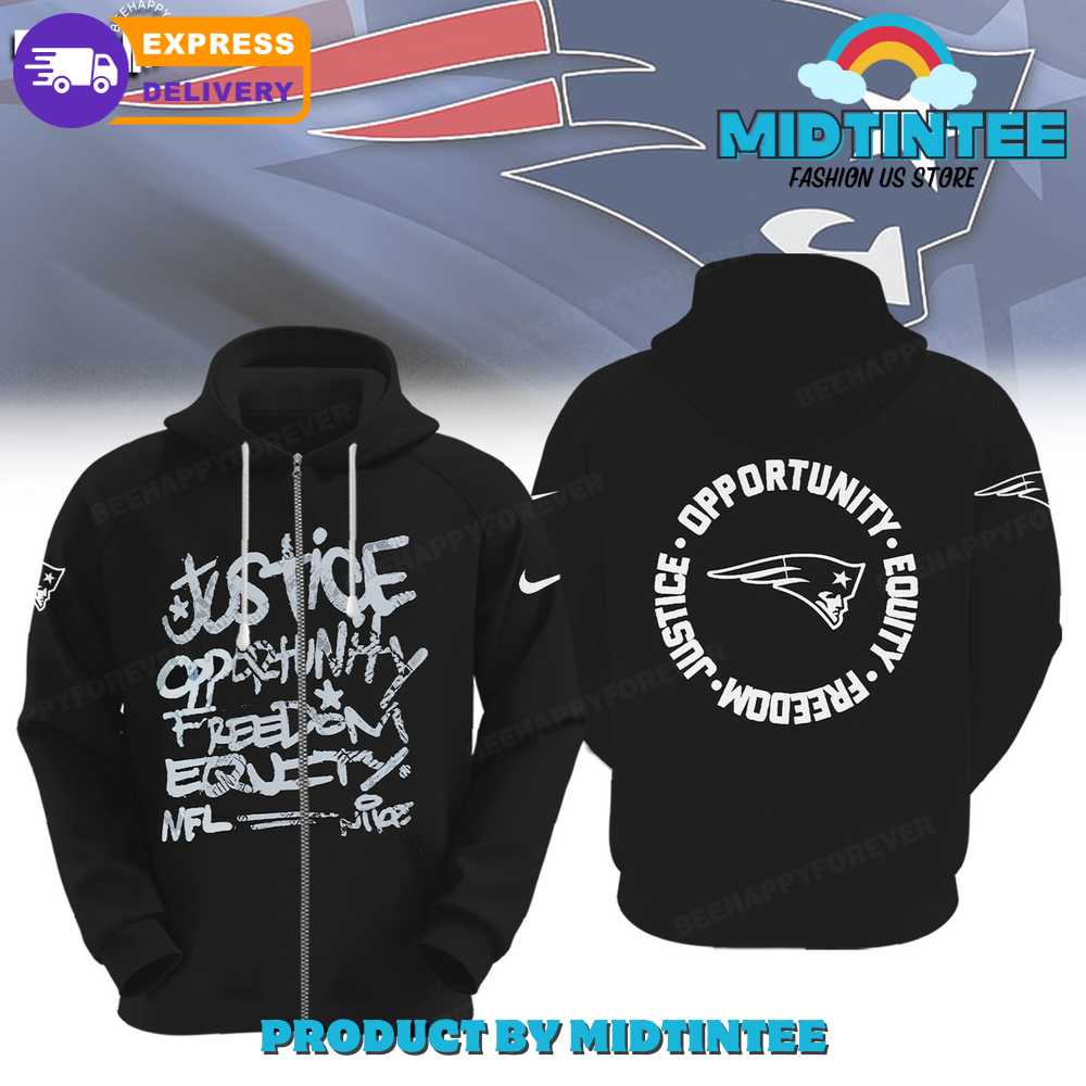 NFl New England Patriots Justice Opportunity Equity Freedom Hoodie