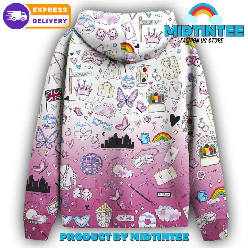 Taylor Swift Lover Pattern Aop Hoodie - Midtintee