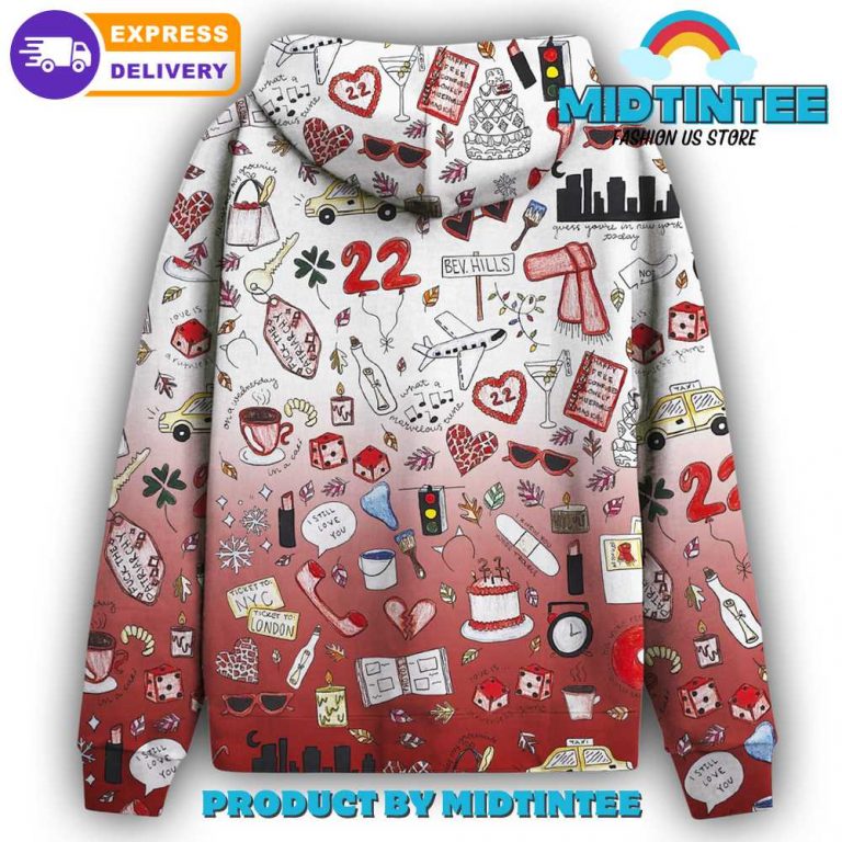 Taylor Swift Red Pattern Aop Hoodie - Midtintee