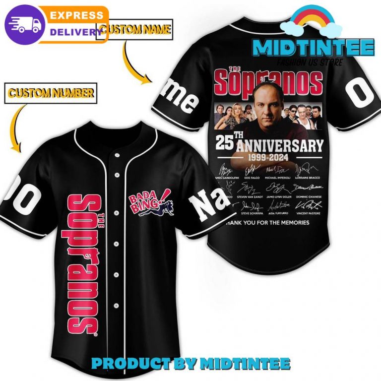 The Sopranos 25th Anniversary Custom Name Baseball Jersey - Midtintee